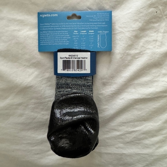 RC Pets Pet Socks Charcoal Gray Size M - Picture 2 of 4